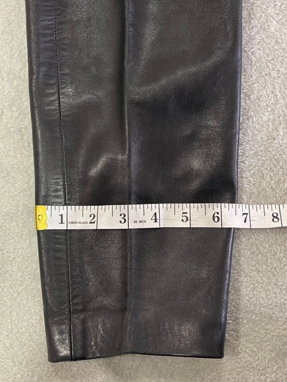 Vintage Chanel Black Leather Pants with Flap Pockets Size 24